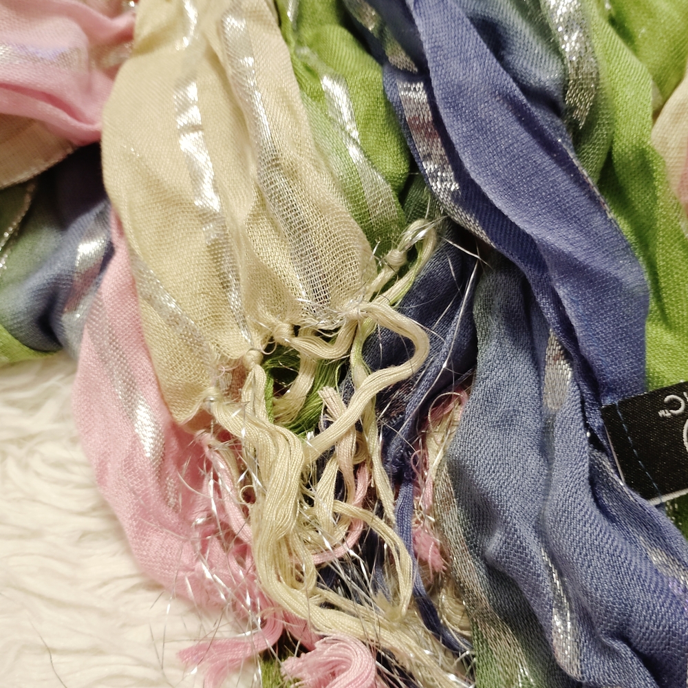 Source Unknown Multicolor Metallic Scarf